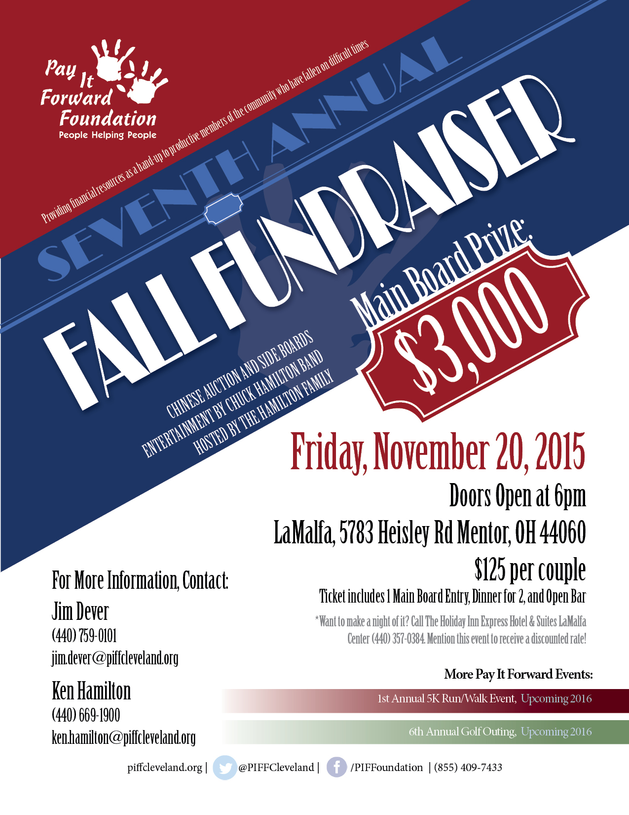 Pay It Forward Foundation Seventh Annual Fall Fundraiser Flier